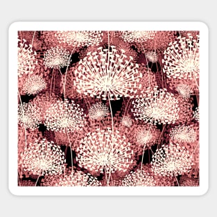 Dandelions (pink and black) Sticker